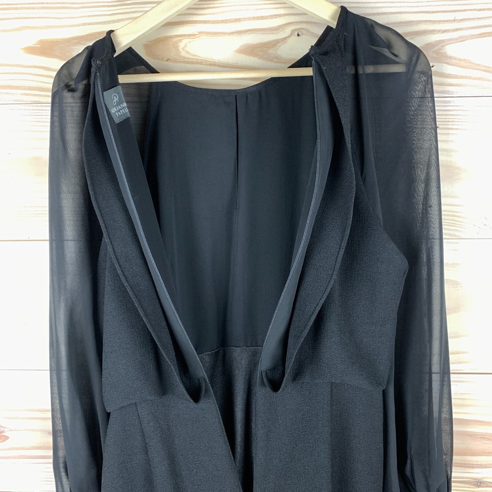Adrianna Papell Black Long Sleeve Sheer Sleeve Cocktail Dress - Picture 4 of 16